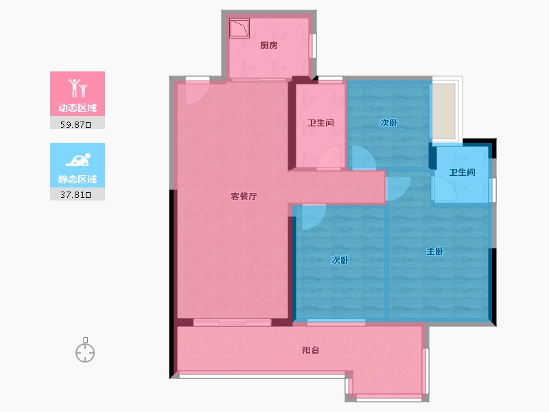 广东省-清远市-卧龙五洲世纪城-87.26-户型库-动静分区