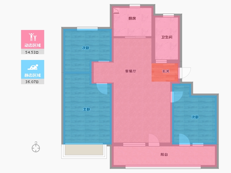 山东省-青岛市-海信文墨里-80.00-户型库-动静分区