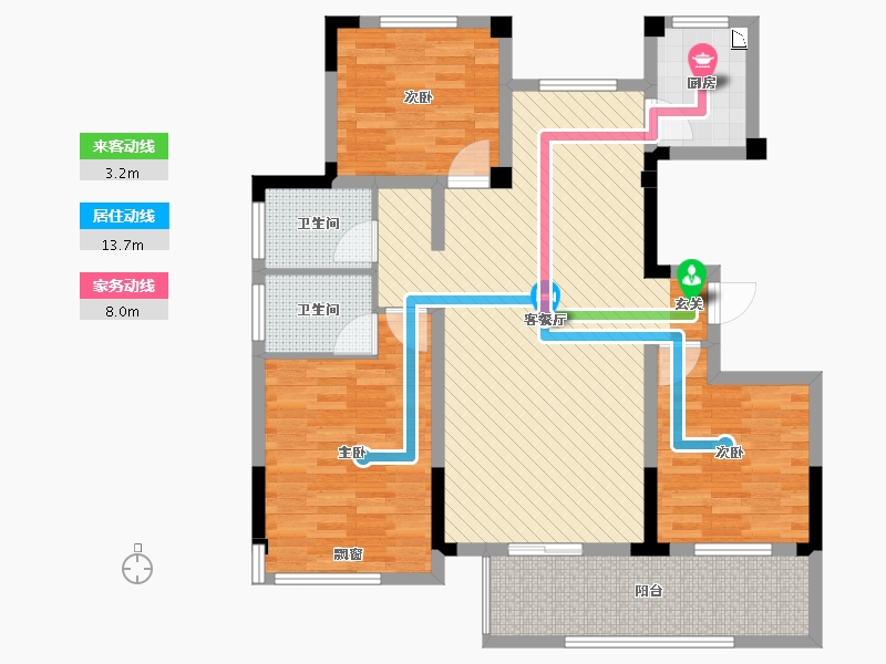 浙江省-丽水市-鑫诚古城嘉苑-101.70-户型库-动静线