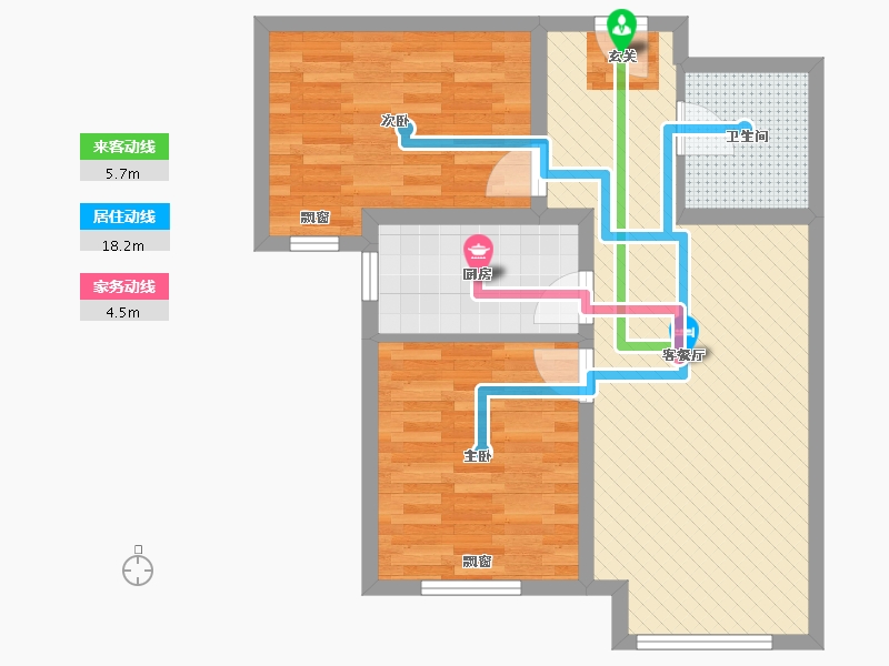 河北省-保定市-涿州鸿坤理想湾-65.00-户型库-动静线