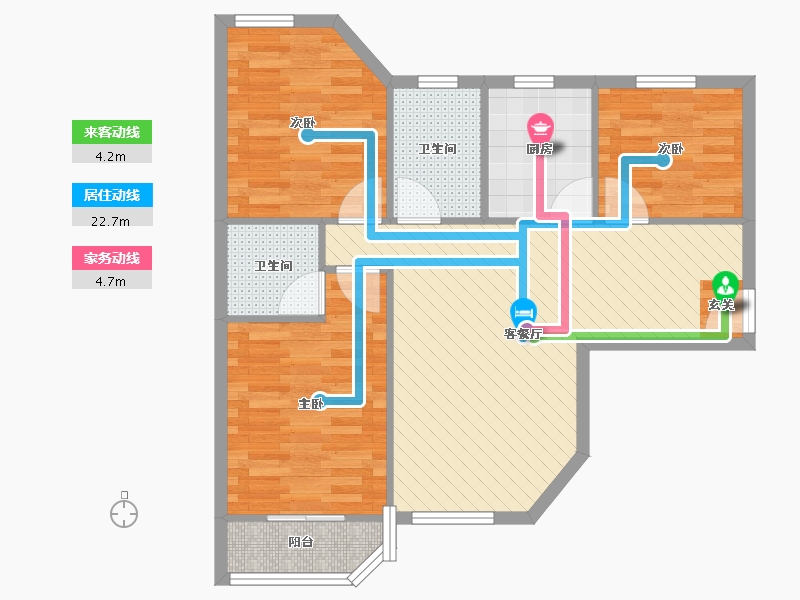 上海-上海市-富丽公寓-东区-76.01-户型库-动静线