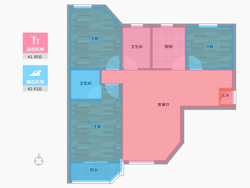 上海-上海市-富丽公寓-东区-76.01-户型库-动静分区