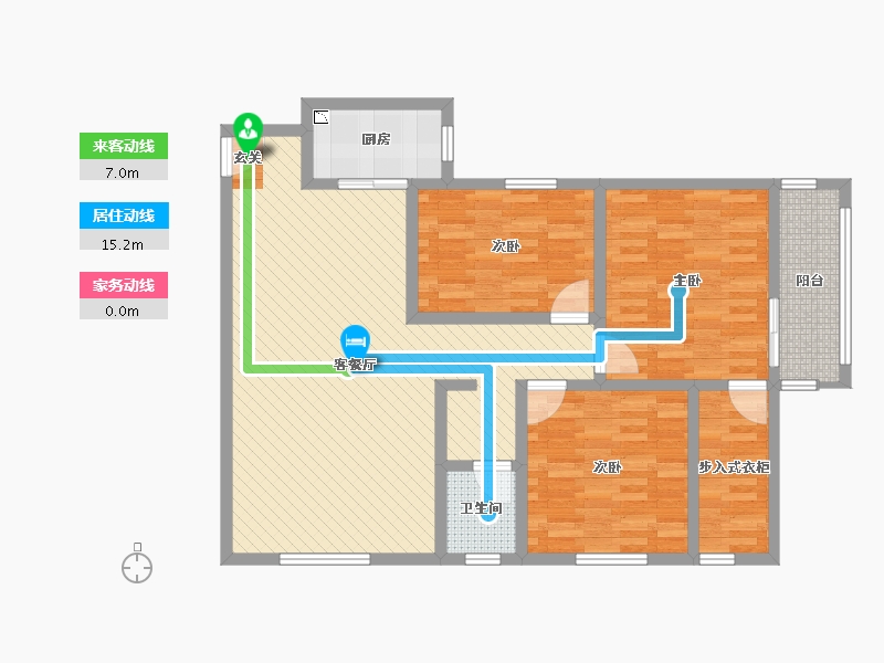 陕西省-宝鸡市-水苑新居-102.96-户型库-动静线