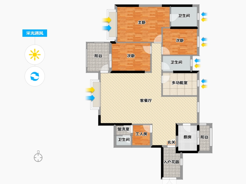 广东省-深圳市-深圳大梅沙东部华侨城公寓-150.16-户型库-采光通风