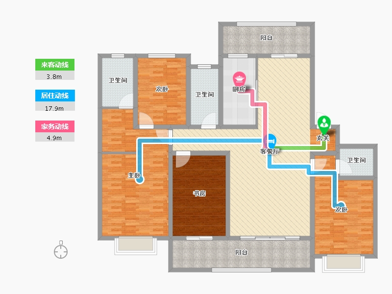 河北省-邯郸市-万浩红玺城-161.00-户型库-动静线