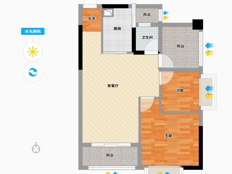 广西壮族自治区-南宁市-亲水湾-65.78-户型库-采光通风