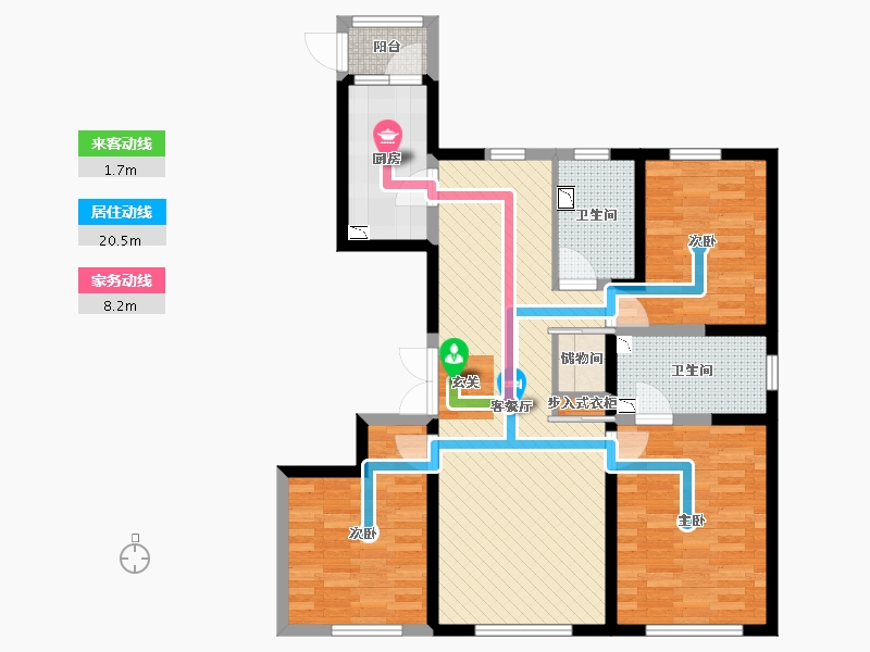 河北省-廊坊市-御花园-94.01-户型库-动静线