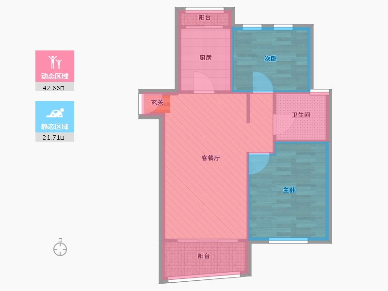 上海-上海市-浦江世博家园十三街坊-57.17-户型库-动静分区