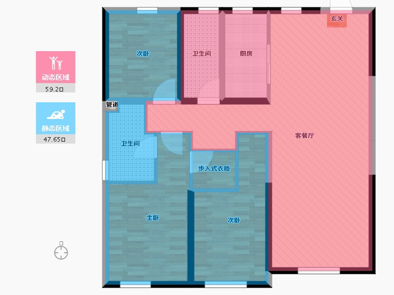 辽宁省-沈阳市-金地铁西檀府-94.59-户型库-动静分区