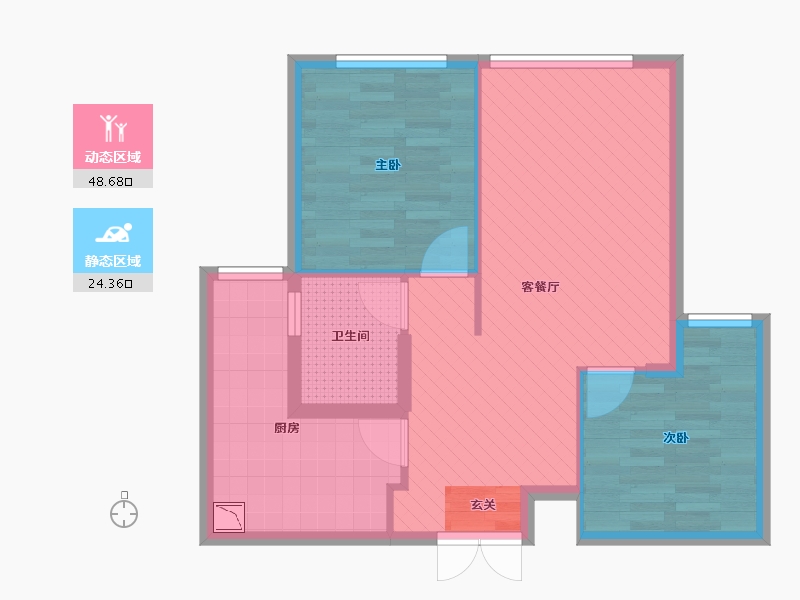 贵州省-贵阳市-贵阳未来方舟F12组团-65.00-户型库-动静分区