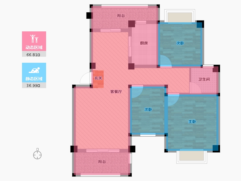 云南省-大理白族自治州-彩云明珠文化城-89.68-户型库-动静分区