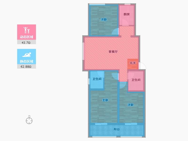 河北省-衡水市-佳美华庭-92.96-户型库-动静分区