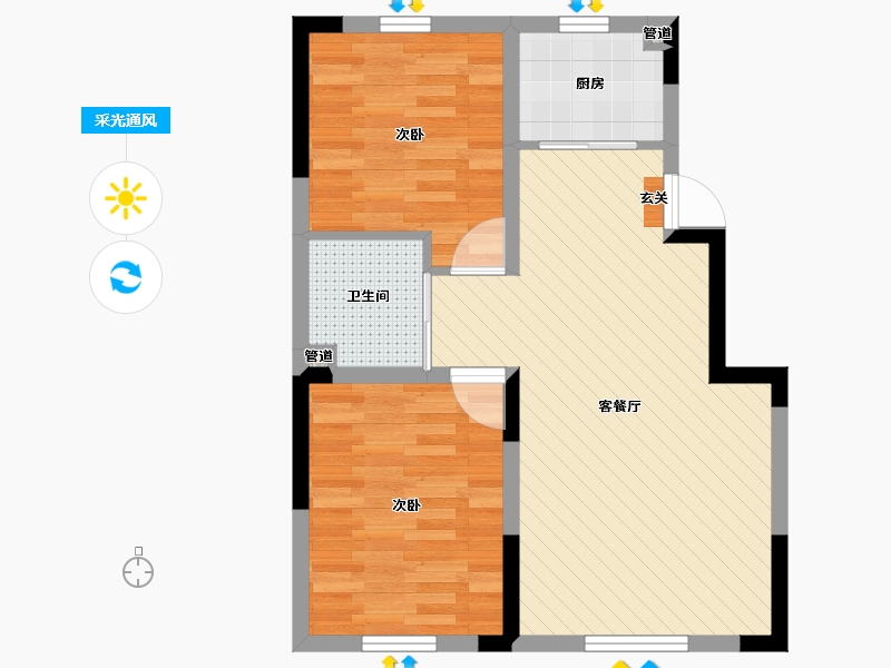 吉林省-长春市-红大汇诚-57.25-户型库-采光通风