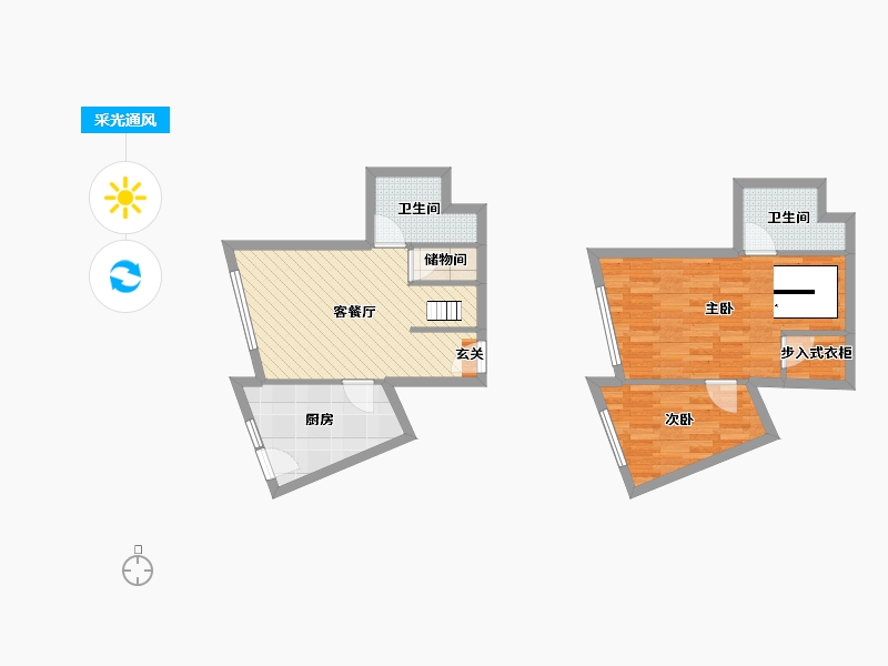 北京-北京市-新城国际-67.11-户型库-采光通风