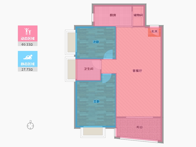 湖北省-武汉市-洪福家园-80.00-户型库-动静分区