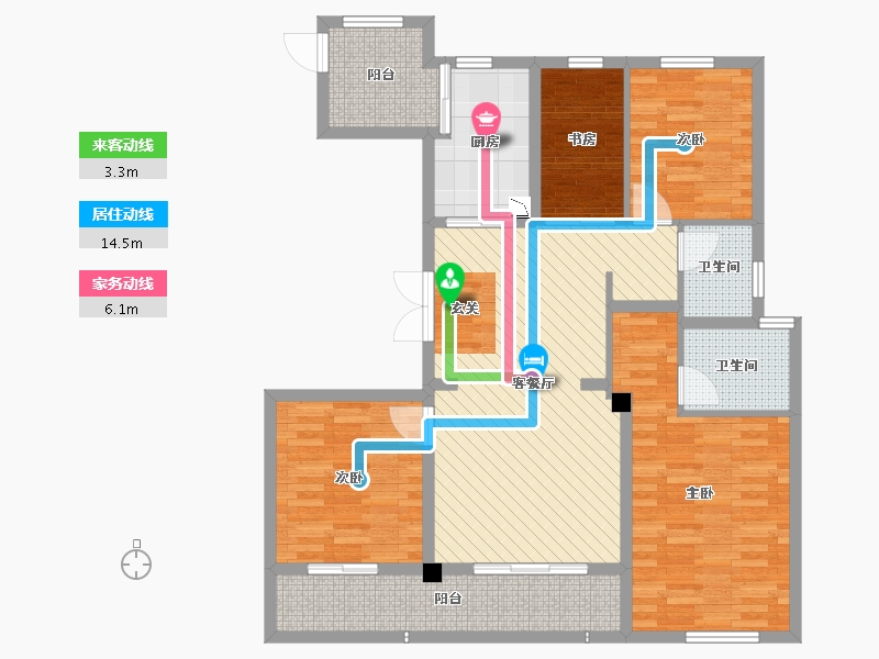 浙江省-温州市-新希望白麓城-105.51-户型库-动静线