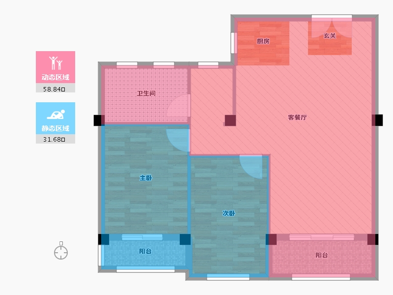 云南省-昆明市-安宁温泉山谷三期-81.39-户型库-动静分区