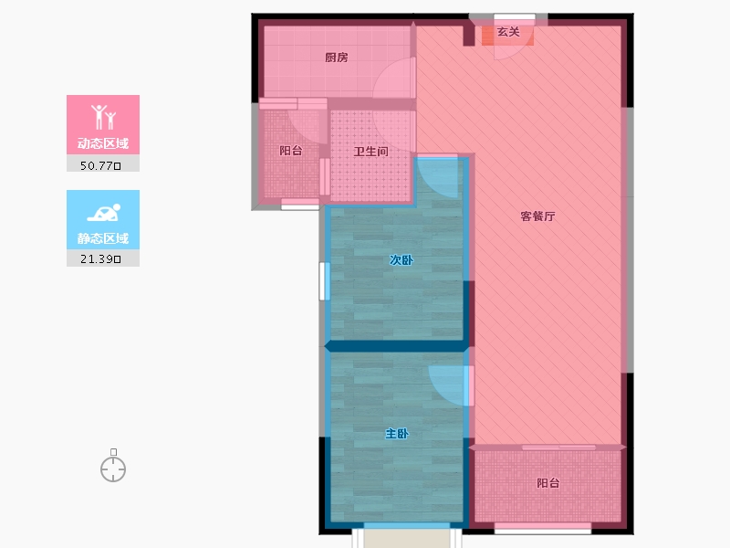 云南省-昆明市-香颂时光花园-62.91-户型库-动静分区