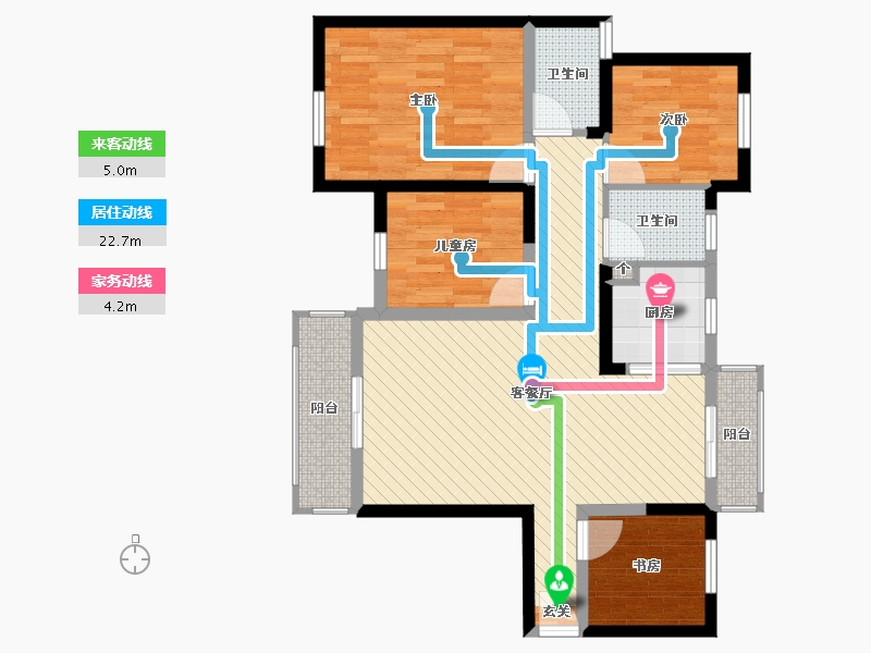 湖南省-长沙市-云顶四期-87.42-户型库-动静线