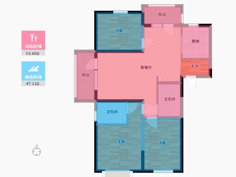 山东省-临沂市-荣盛沂河馨苑A区-93.00-户型库-动静分区