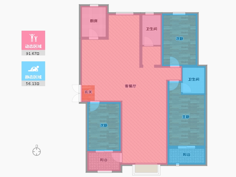 河北省-石家庄市-发源小区-131.27-户型库-动静分区