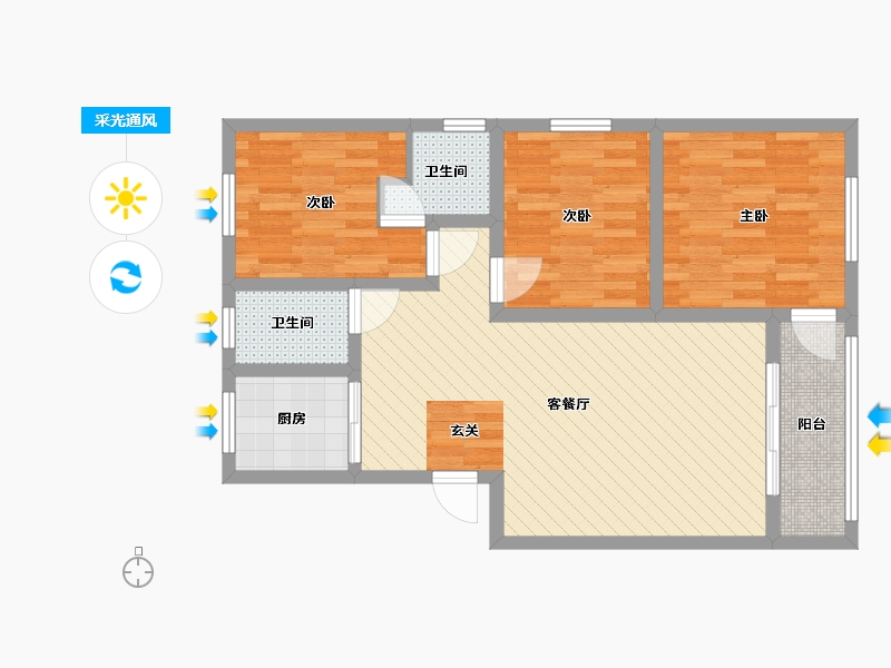 江西省-赣州市-赣县区杨仙大道-74.86-户型库-采光通风