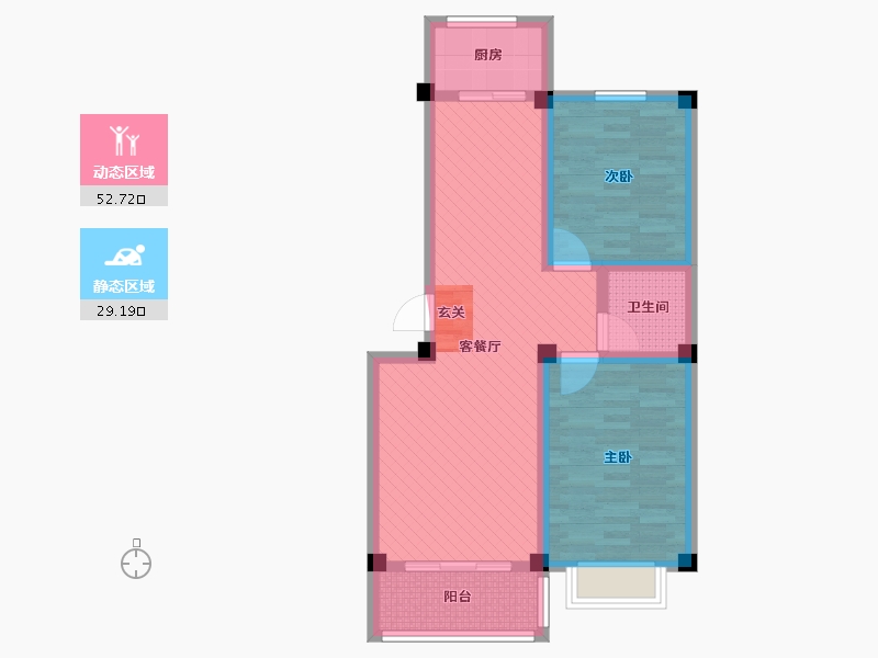 甘肃省-白银市-东台村安居小区-71.30-户型库-动静分区