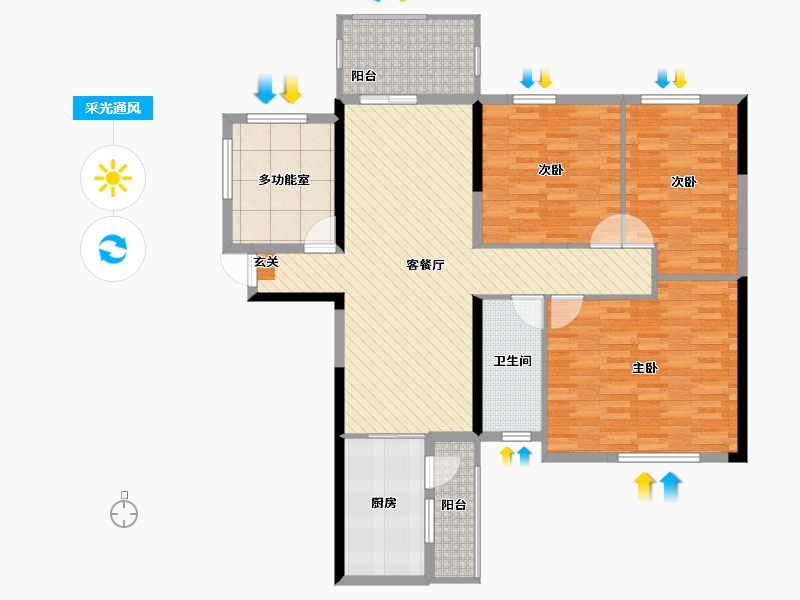 湖南省-衡阳市-天鹅新城-122.41-户型库-采光通风