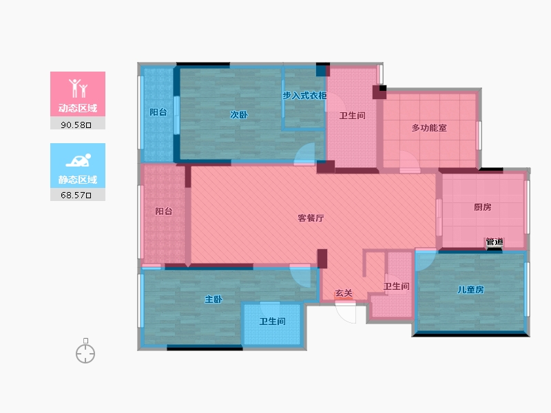 江苏省-苏州市-苏州湾景苑-140.00-户型库-动静分区