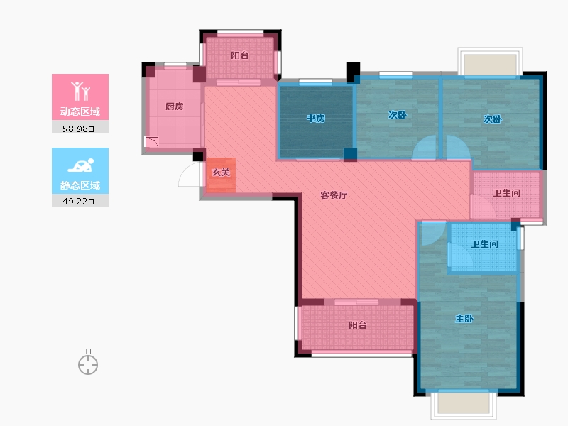 贵州省-铜仁市-名城世家-96.02-户型库-动静分区