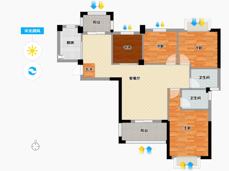 贵州省-铜仁市-名城世家-96.02-户型库-采光通风