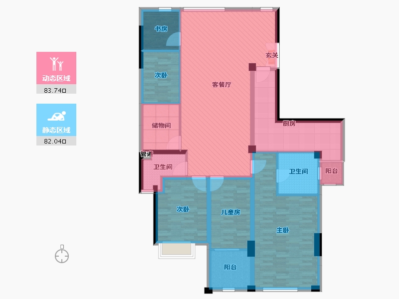 云南省-昆明市-盛高大城-148.44-户型库-动静分区