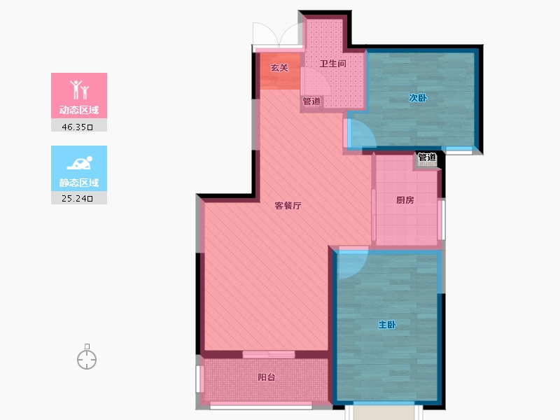 陕西省-西安市-海璟国际-62.58-户型库-动静分区