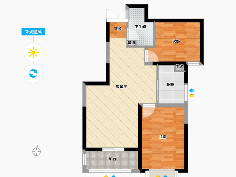 陕西省-西安市-海璟国际-62.58-户型库-采光通风