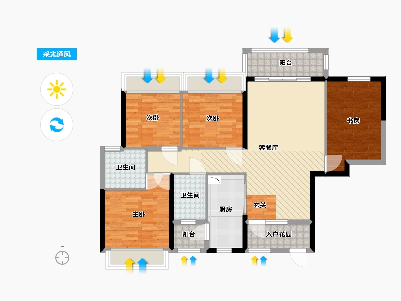 广西壮族自治区-柳州市-龙象城-98.64-户型库-采光通风