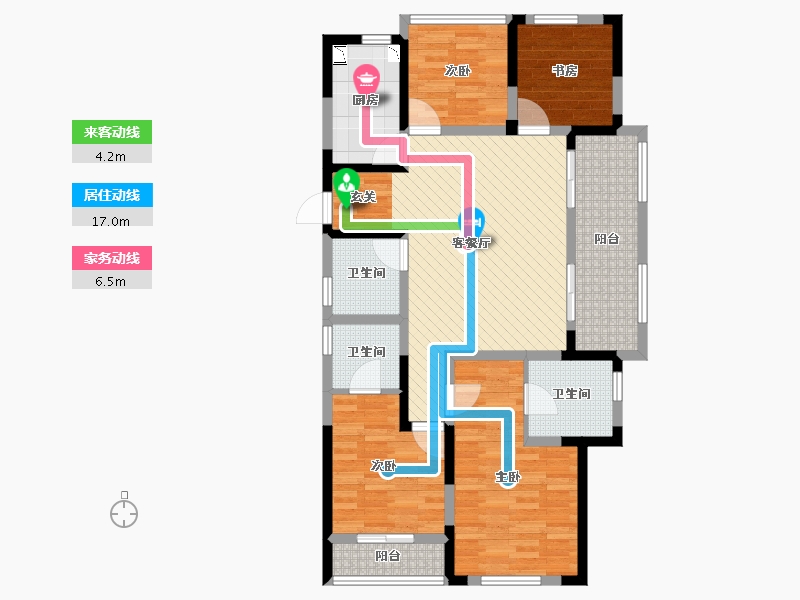 浙江省-杭州市-杭州萧山区朝阳8号-100.80-户型库-动静线