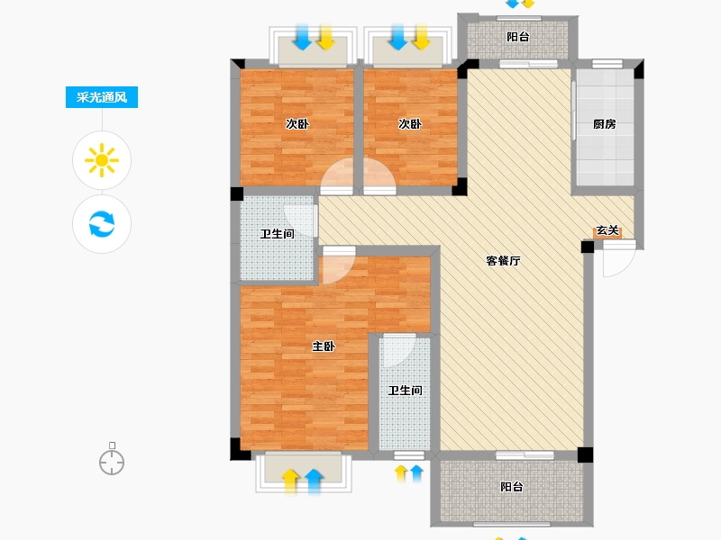 江西省-赣州市-阳明商业中心-96.79-户型库-采光通风