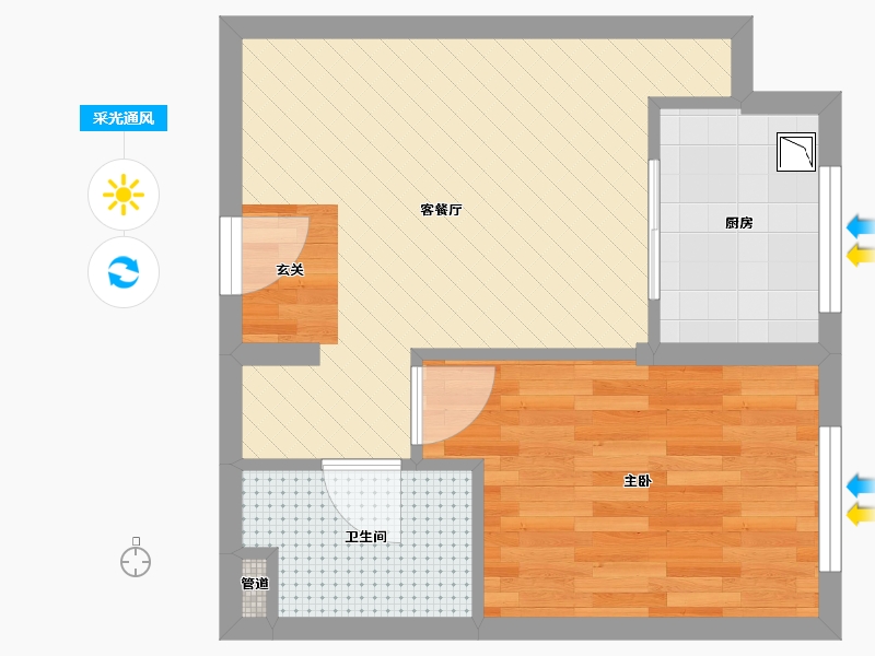 河北省-廊坊市-甜城三九街区-37.54-户型库-采光通风