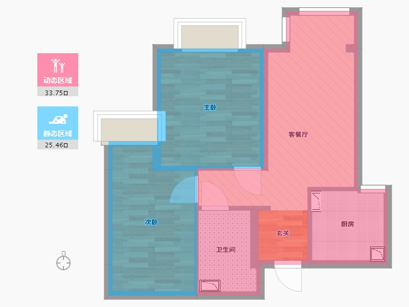 北京-北京市-东风苑小区-51.87-户型库-动静分区