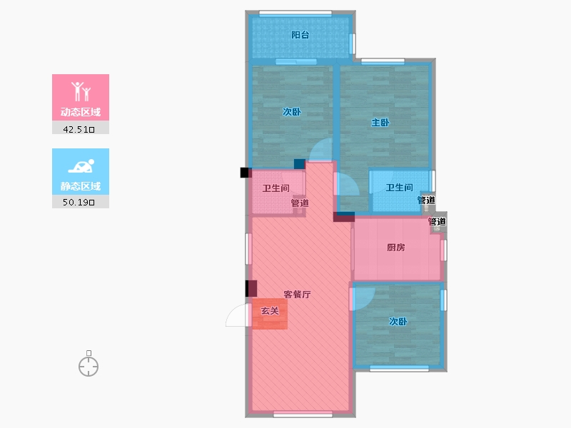 浙江省-丽水市-文晖名苑-82.02-户型库-动静分区