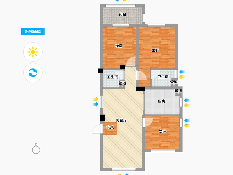 浙江省-丽水市-文晖名苑-82.02-户型库-采光通风