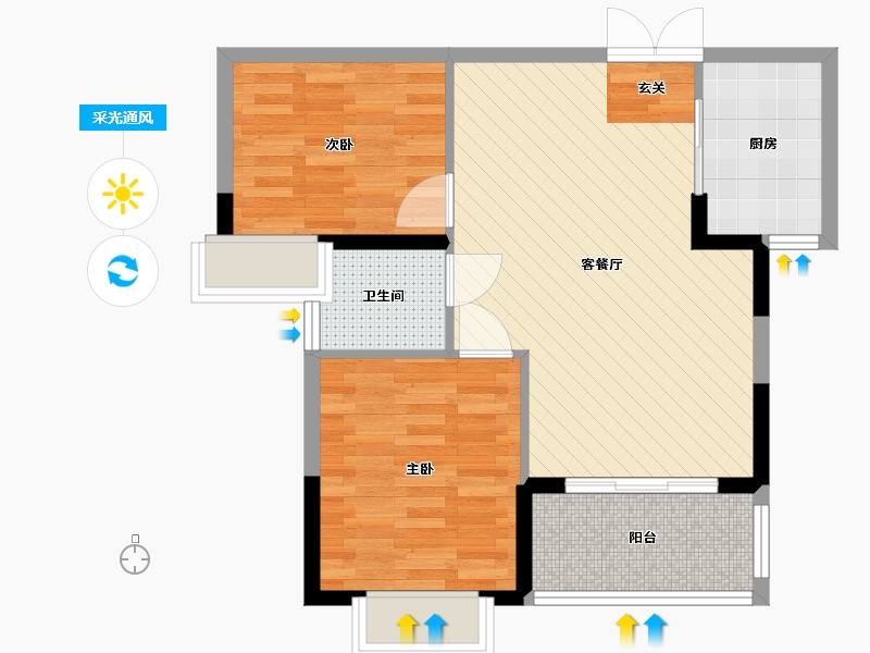 湖南省-岳阳市-天邦-62.18-户型库-采光通风