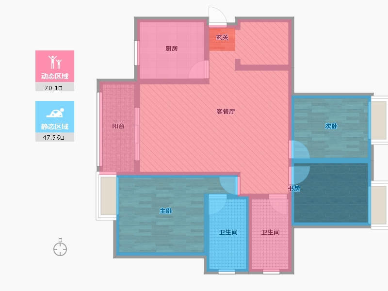 贵州省-黔南布依族苗族自治州-裕泰壹中心-102.52-户型库-动静分区