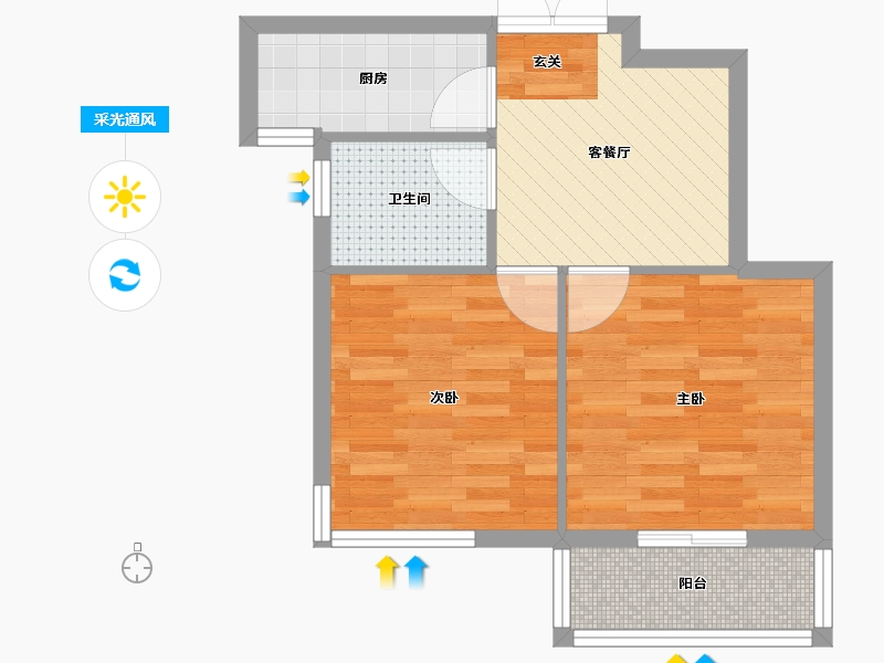 江苏省-苏州市-惠丰花园二区138-46.13-户型库-采光通风