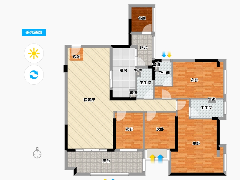 广东省-湛江市-海天一色-142.90-户型库-采光通风