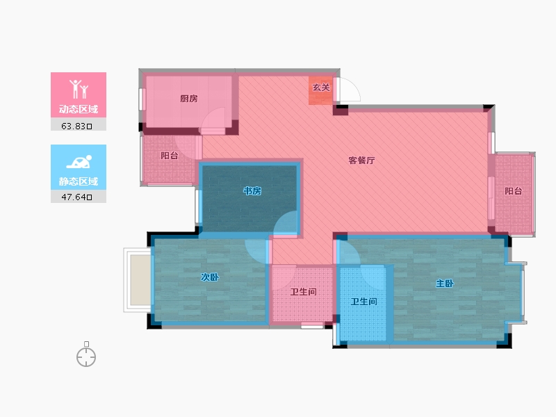 四川省-成都市-蓝色空间如意府-97.45-户型库-动静分区