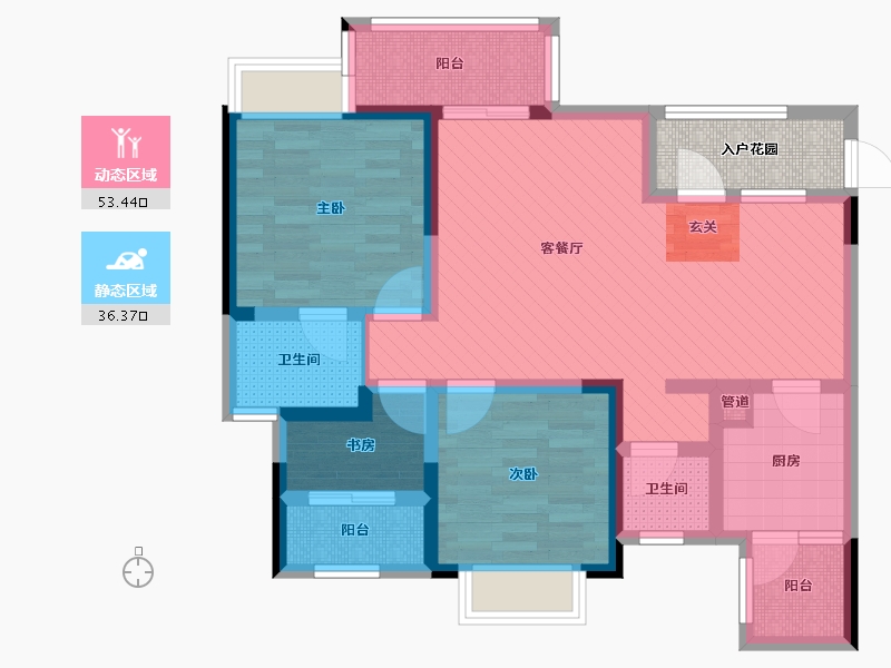 四川省-成都市-恒合时代城-80.32-户型库-动静分区