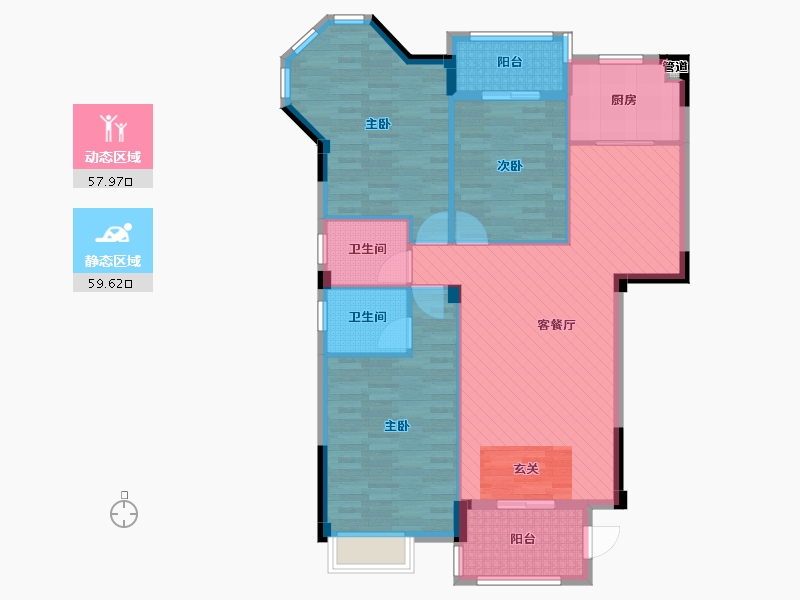 江西省-九江市-庐山春天1号楼-105.95-户型库-动静分区