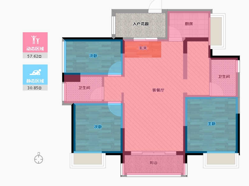 广东省-佛山市-中建灯湖领秀-81.46-户型库-动静分区