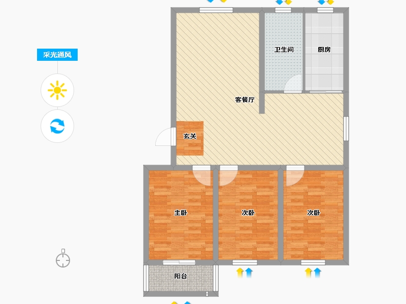 河北省-沧州市-金都方庄佳苑-97.01-户型库-采光通风